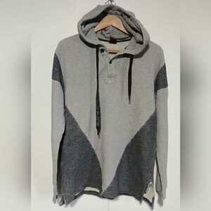 Crooks & Castles Men’s Large Hoodie – Hidden Hood Pocket, Colorblock Gray